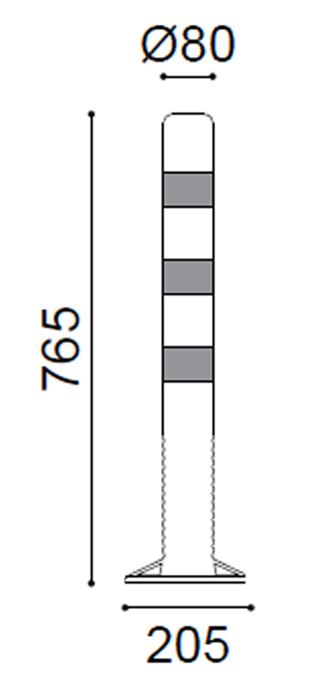 mesures de borne à flex fixe 80